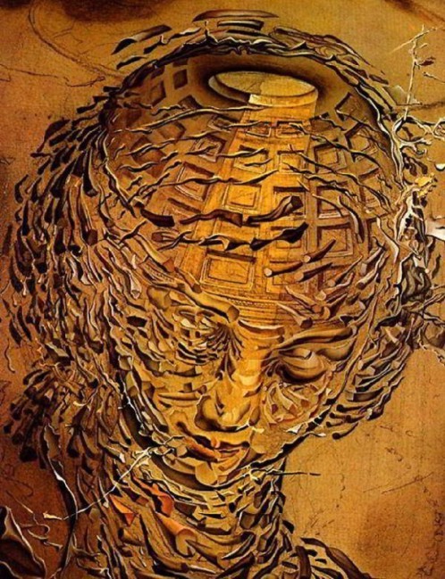 "Eksplodująca głowa" Salvador Dali